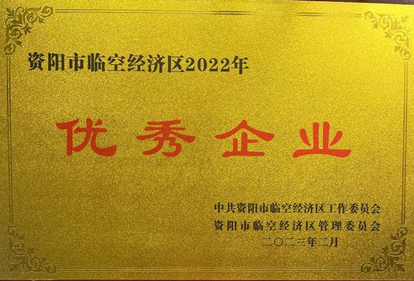 建设公司荣获资阳临空经济区“优秀企业”