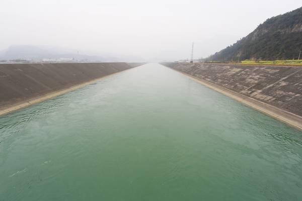 乐山沙湾水电站尾水渠