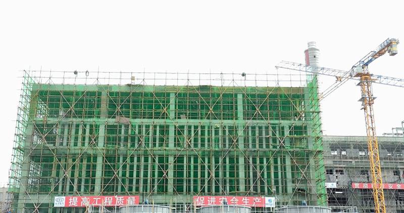 陇西热电联产项目换热首站主体结构全面封顶